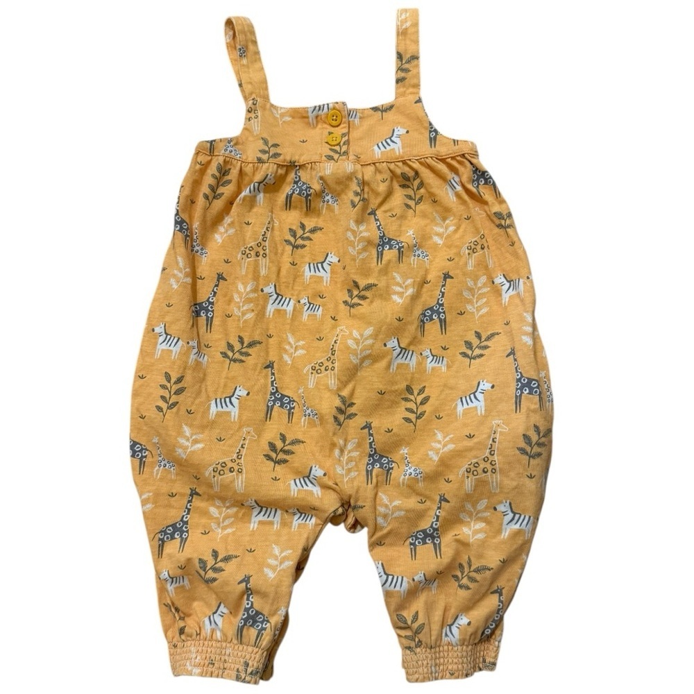 JoJo Maman Bébé Baby Safari Animal Romper Mustard Yellow Cotton 6–12 Months